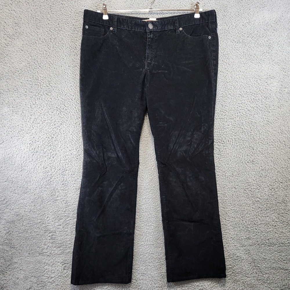 GAP Premium Bootcut Corduroy Style Pants Women Size 16 (Fits 40x32) Black Casual